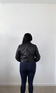 Load image into Gallery viewer, Espresso Cropped Leather Jacket
