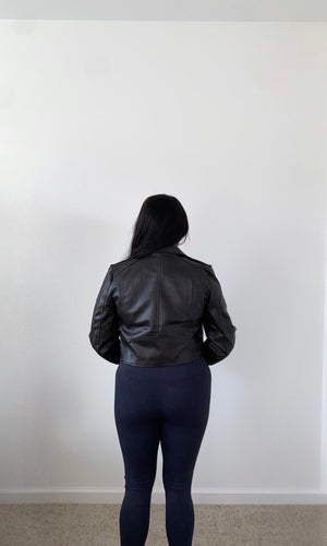 Espresso Cropped Leather Jacket