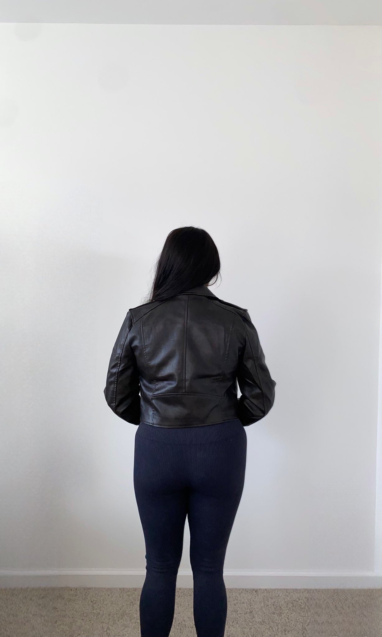 Espresso Cropped Leather Jacket
