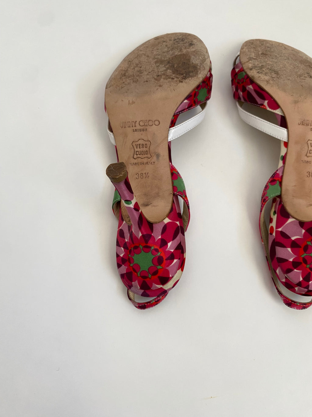 Jimmy Choo Pink Floral Satin Heel EU 38.5 | US 8.5