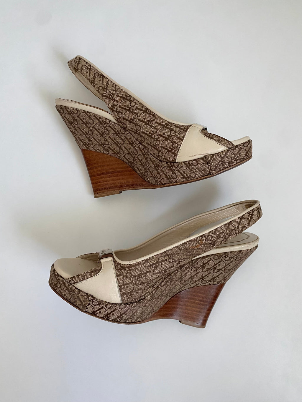 Christian Dior Trotter Slingback Wedge | US 5.5/ EU 35.5