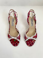 Jimmy Choo Pink Floral Satin Heel EU 38.5 | US 8.5