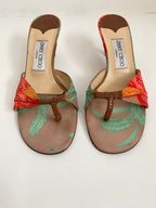 Jimmy Choo Brown Tropical Floral Kitten Heel EU 37 | US 7