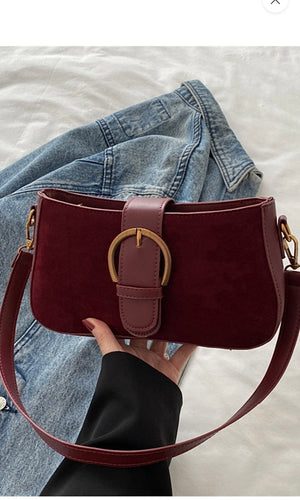 Shae Suede Shoulder Bag