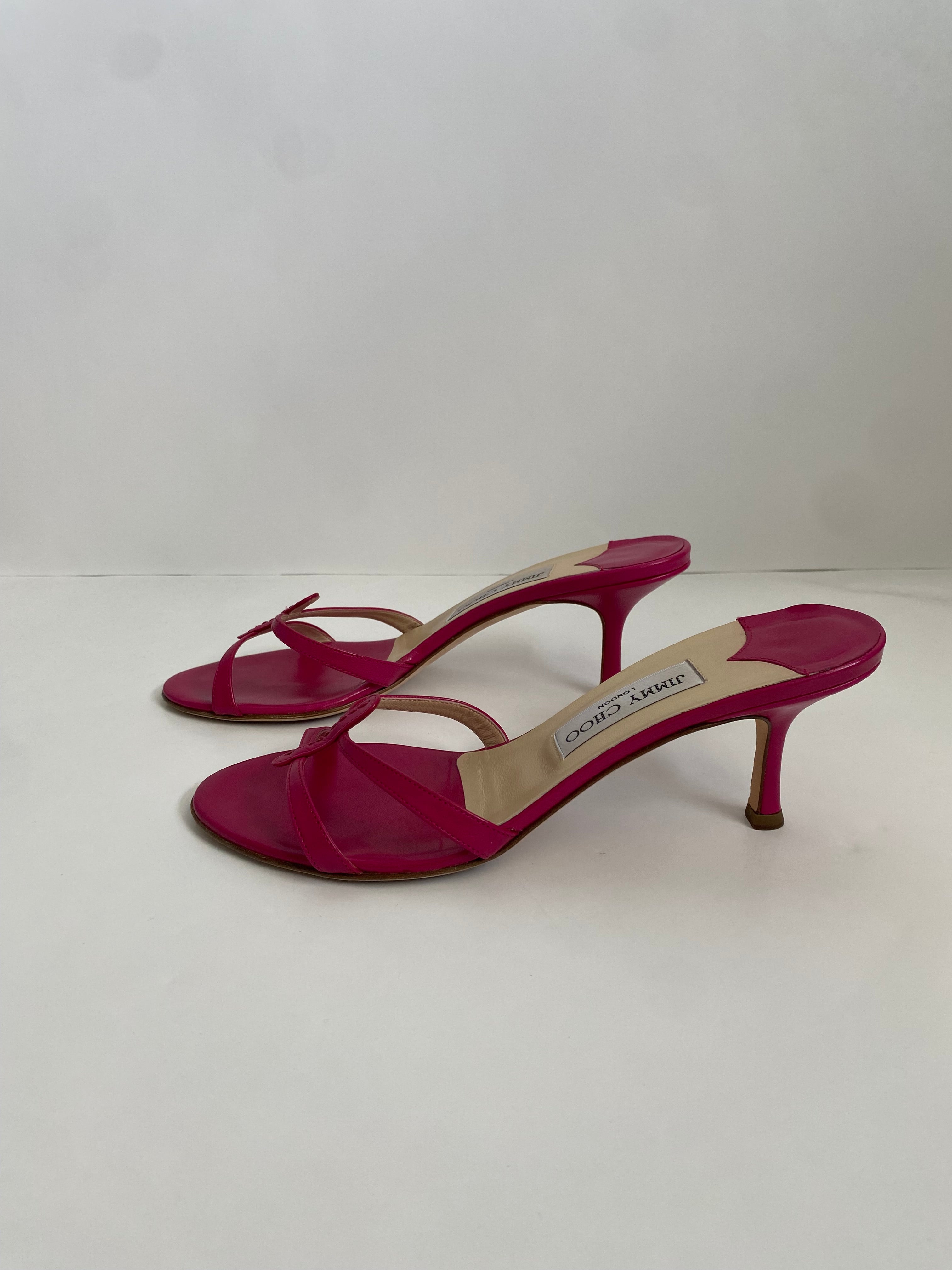 Jimmy Choo Magenta/Fuschia Kitten Heel Mule EU 38 | US 8