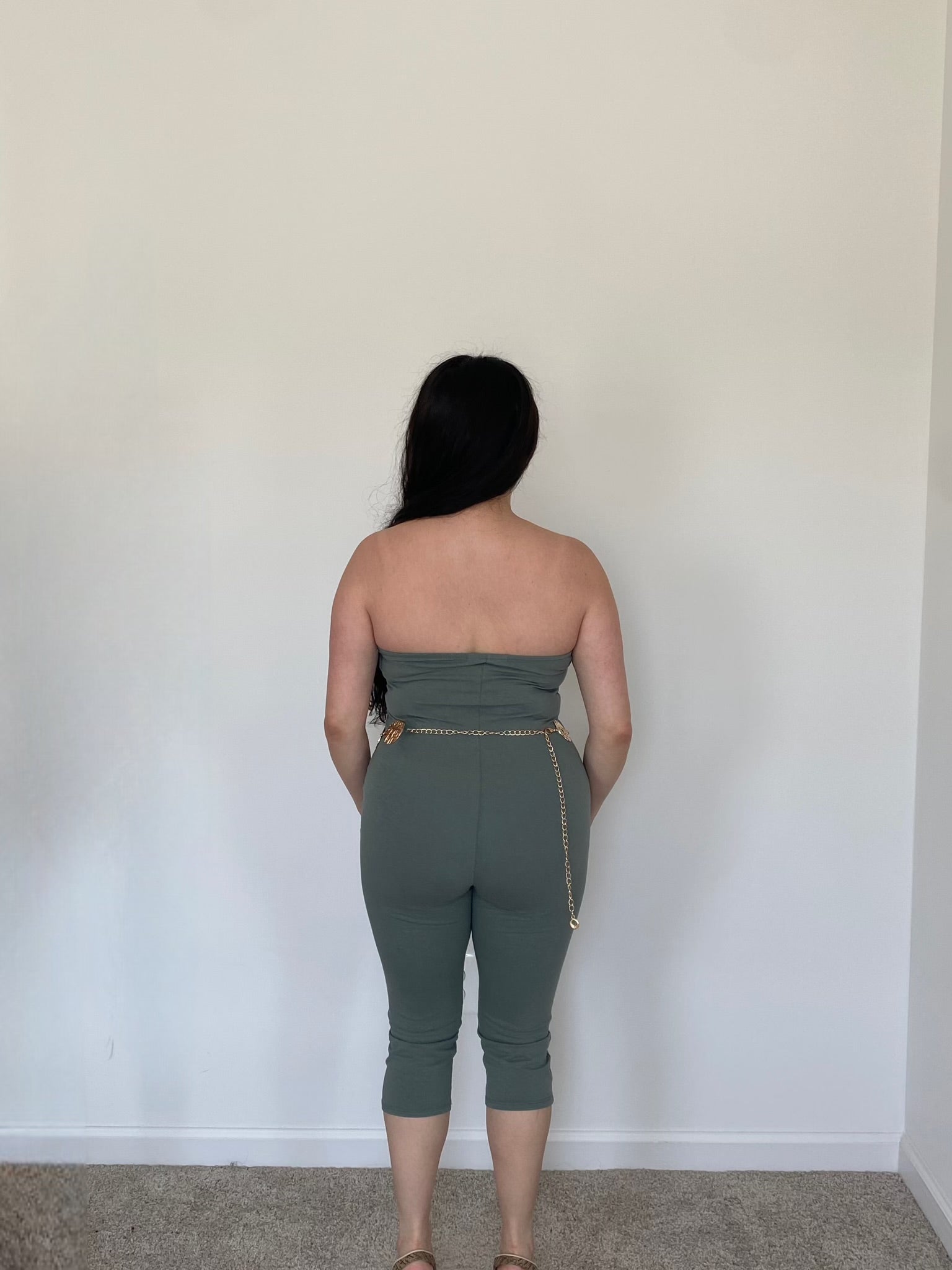 Jade Strapless Capri Catsuit