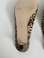 Pelle Moda Leopard Print Kitten Heel Mule US 6