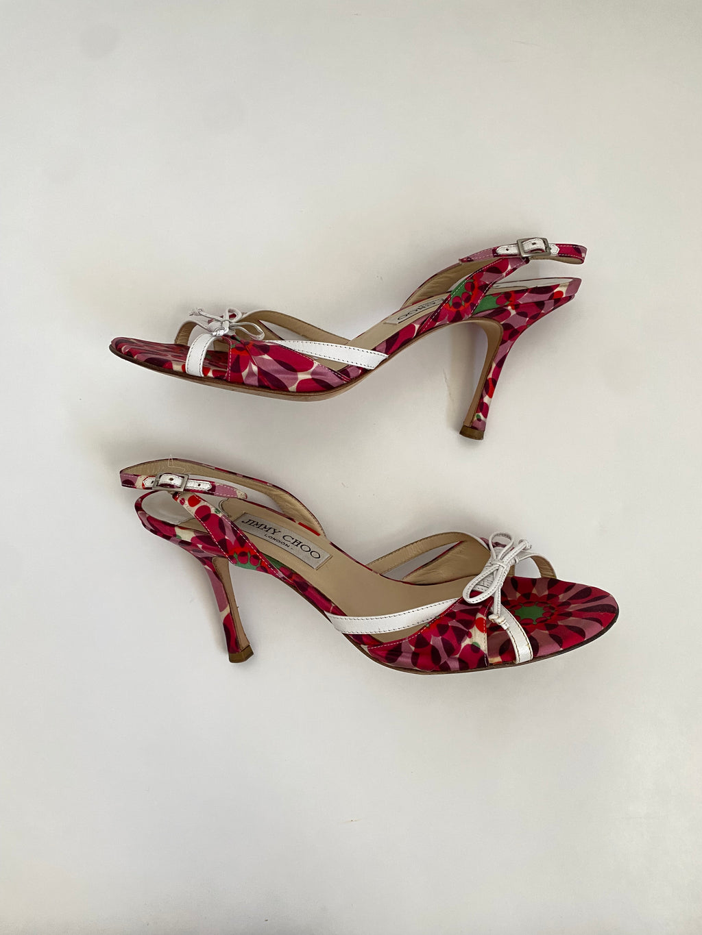 Jimmy Choo Pink Floral Satin Heel EU 38.5 | US 8.5