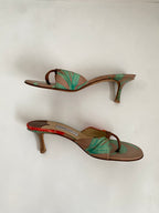 Jimmy Choo Brown Tropical Floral Kitten Heel EU 37 | US 7