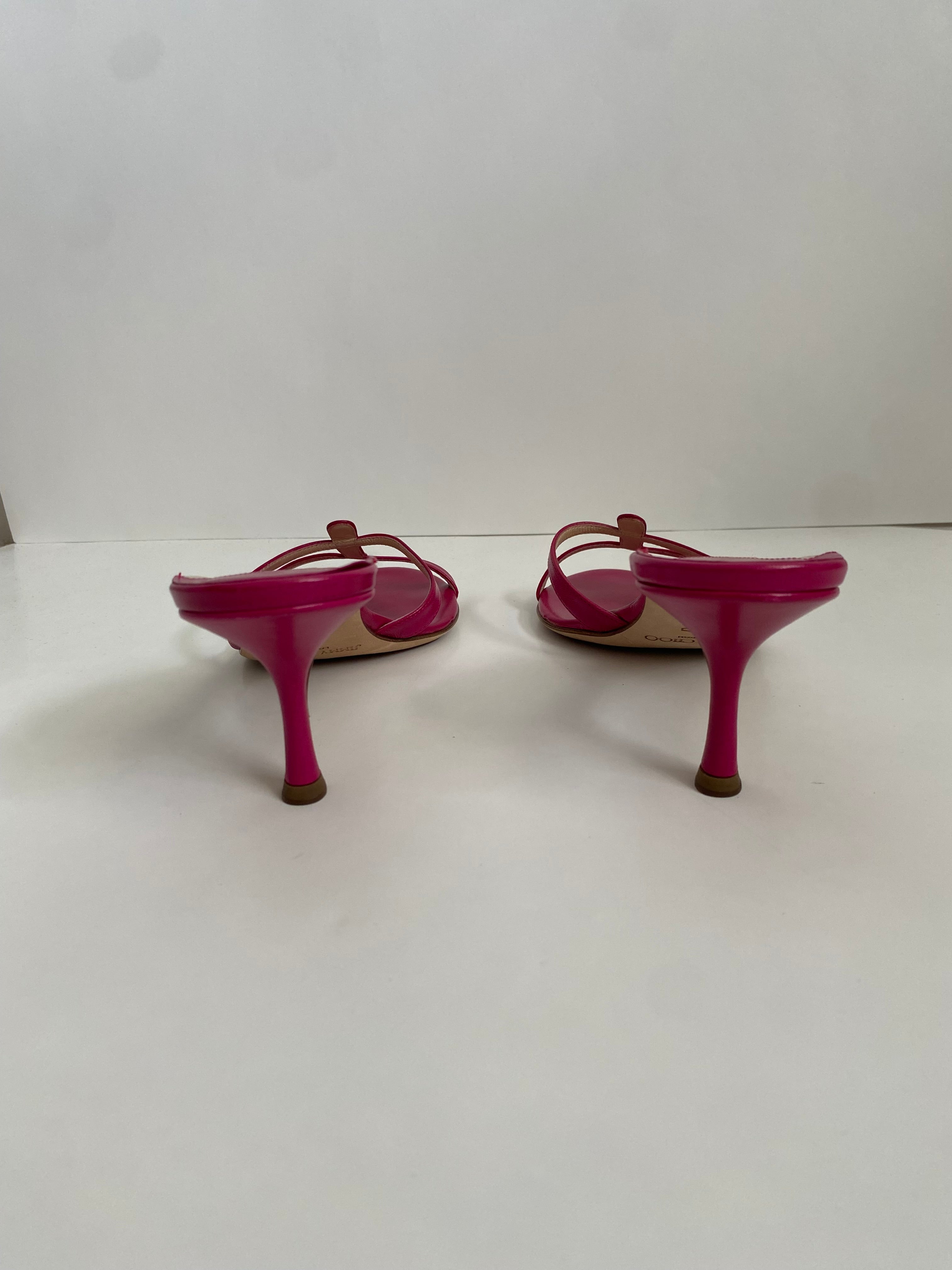 Jimmy Choo Magenta/Fuschia Kitten Heel Mule EU 38 | US 8