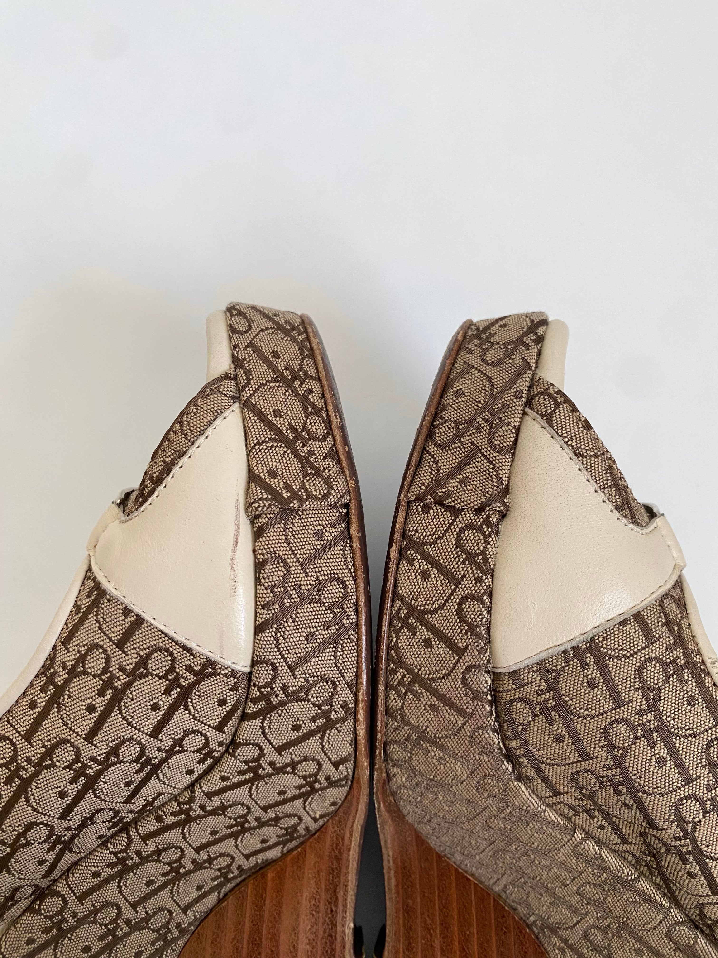 Christian Dior Trotter Slingback Wedge | US 5.5/ EU 35.5
