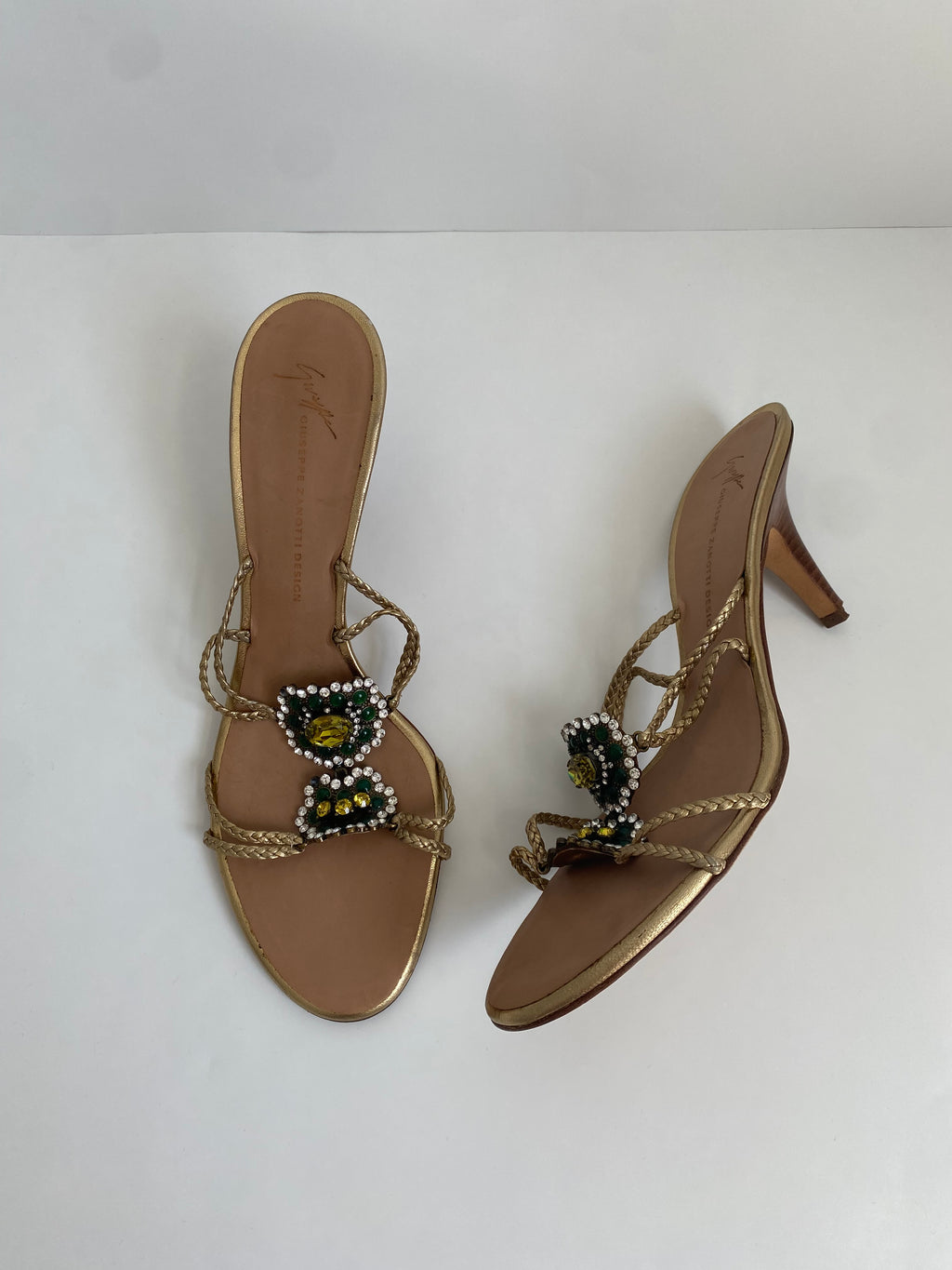 Giuseppe Zanotti Green Jeweled Heel Mule | US 11/ EU 41