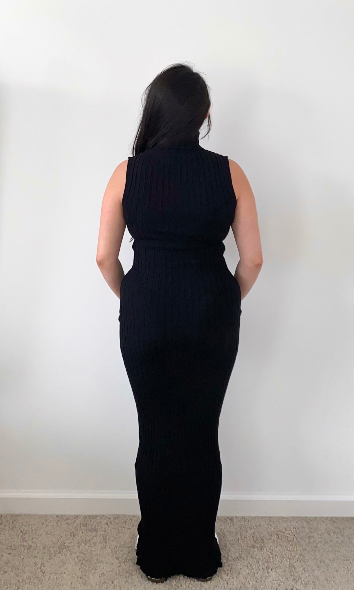 Em Ribbed Turtleneck Maxi