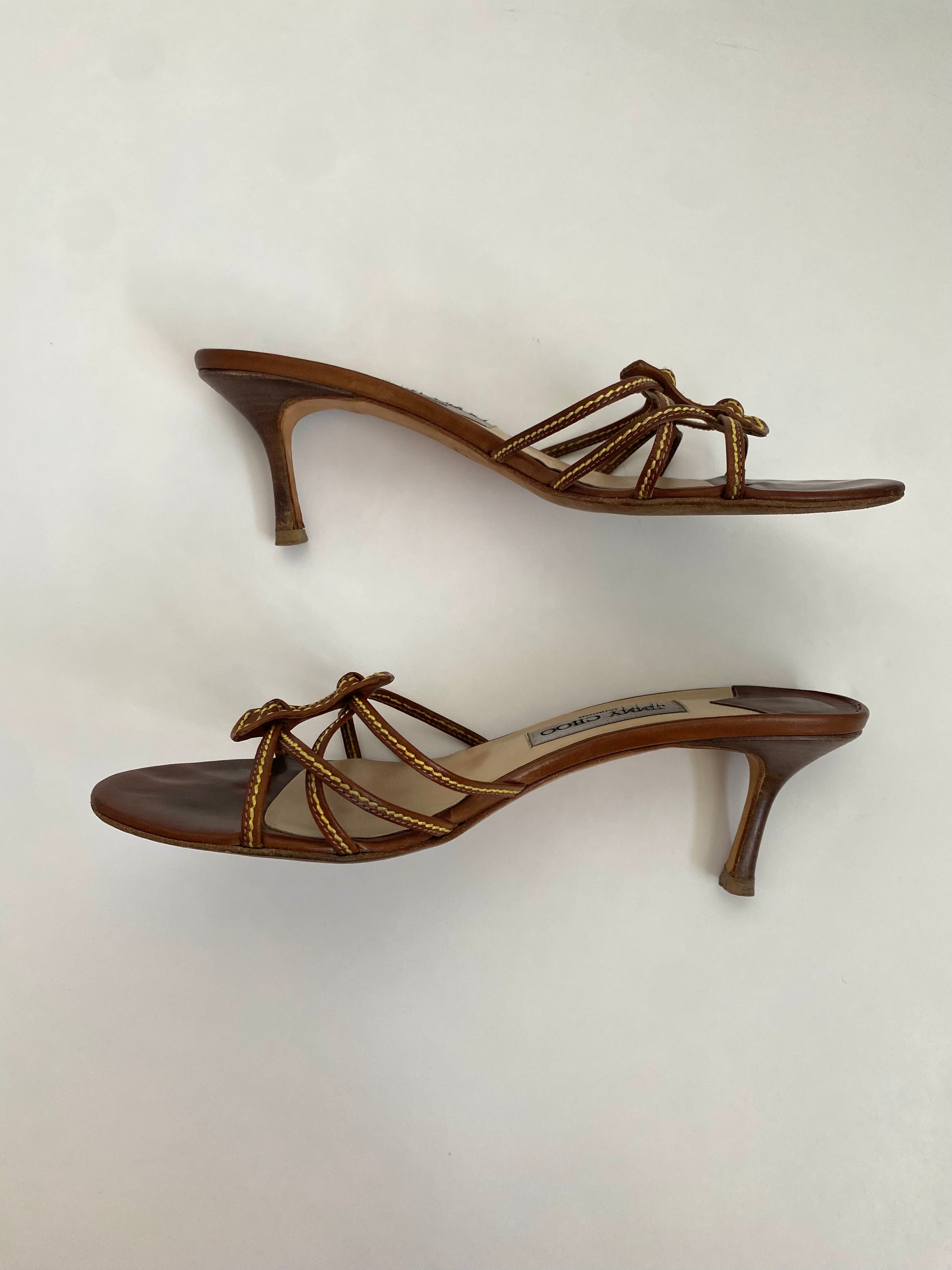 Jimmy Choo Brown Kitten Heel Mule EU 40 | US 10