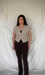 Vera Ribbed Button Tee