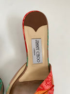Jimmy Choo Brown Tropical Floral Kitten Heel EU 37 | US 7