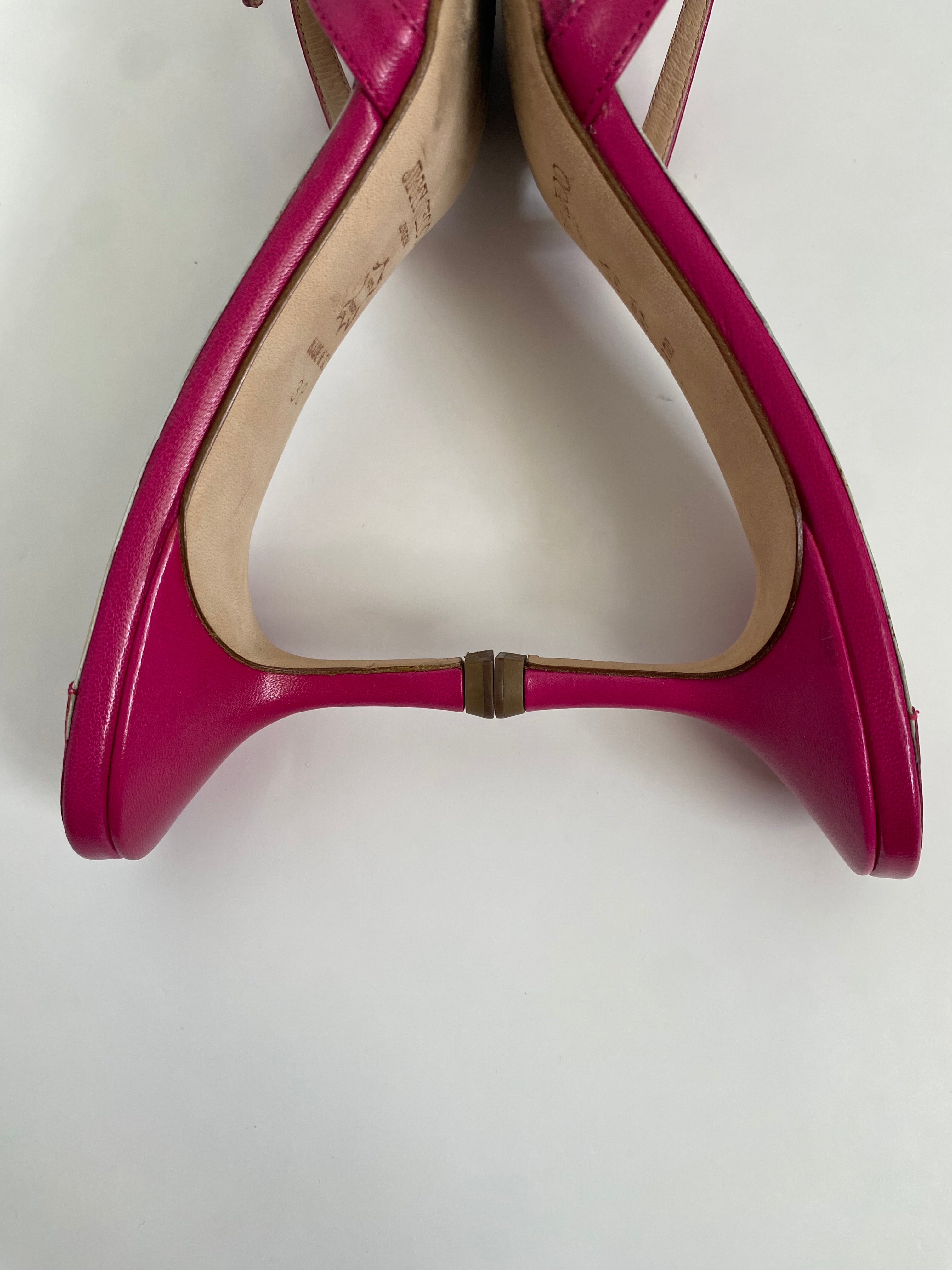 Jimmy Choo Magenta/Fuschia Kitten Heel Mule EU 38 | US 8