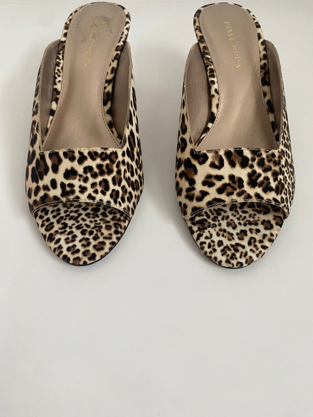 Pelle Moda Leopard Print Kitten Heel Mule US 6