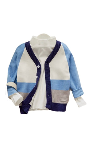 Feeling Blue Color Block Cardigan