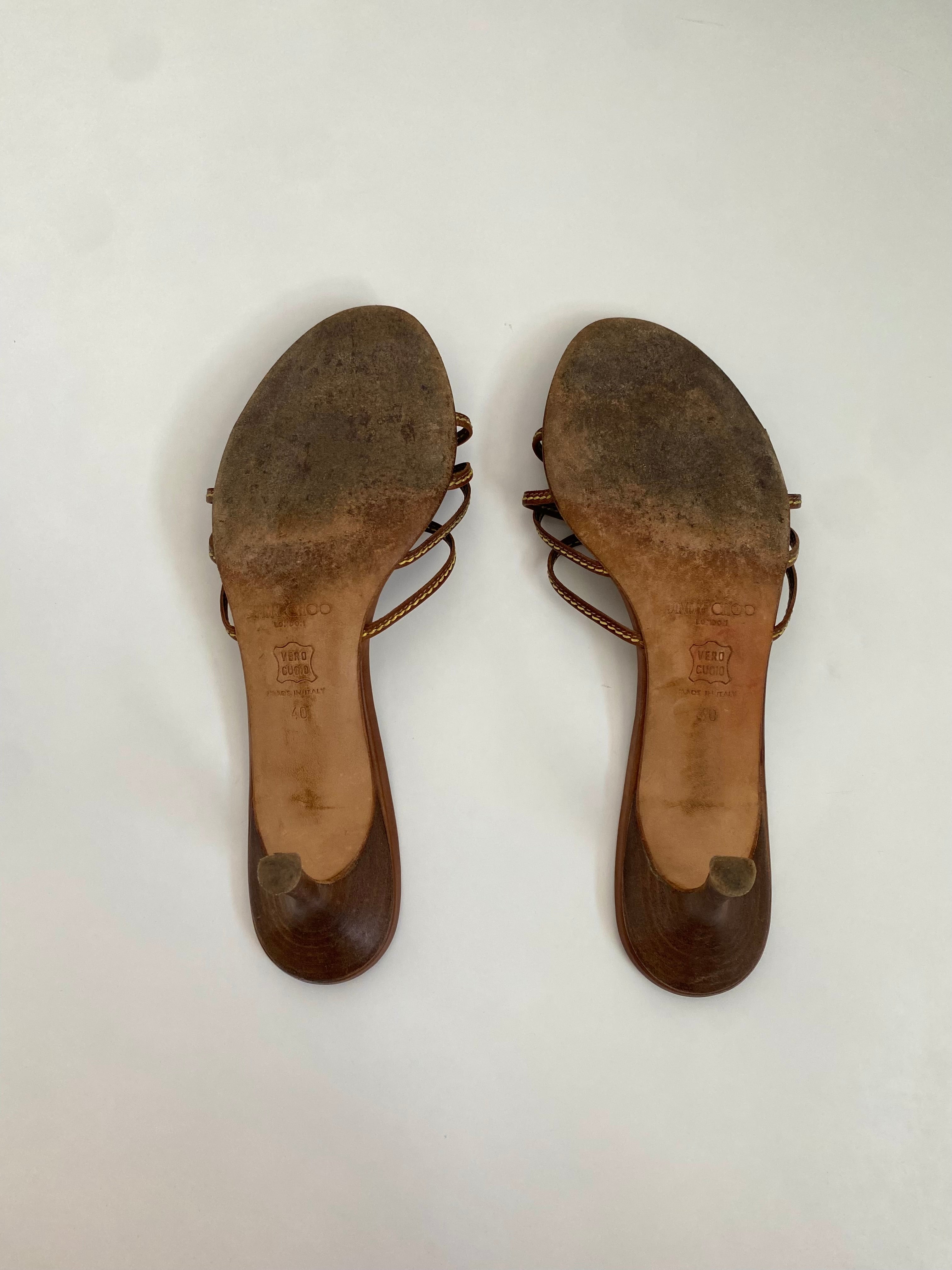 Jimmy Choo Brown Kitten Heel Mule EU 40 | US 10