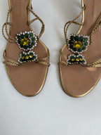 Giuseppe Zanotti Green Jeweled Heel Mule | US 11/ EU 41