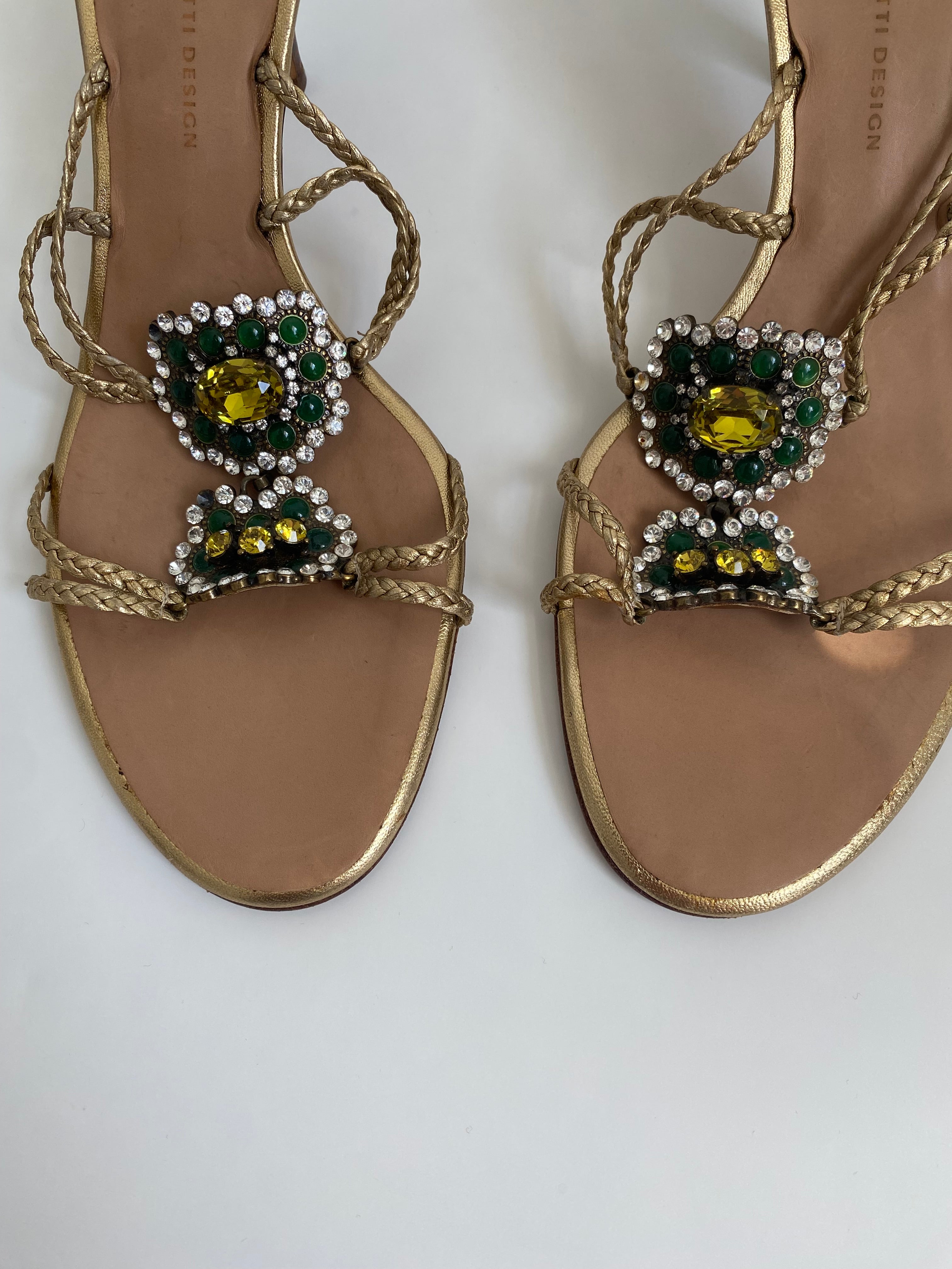 Giuseppe Zanotti Green Jeweled Heel Mule | US 11/ EU 41