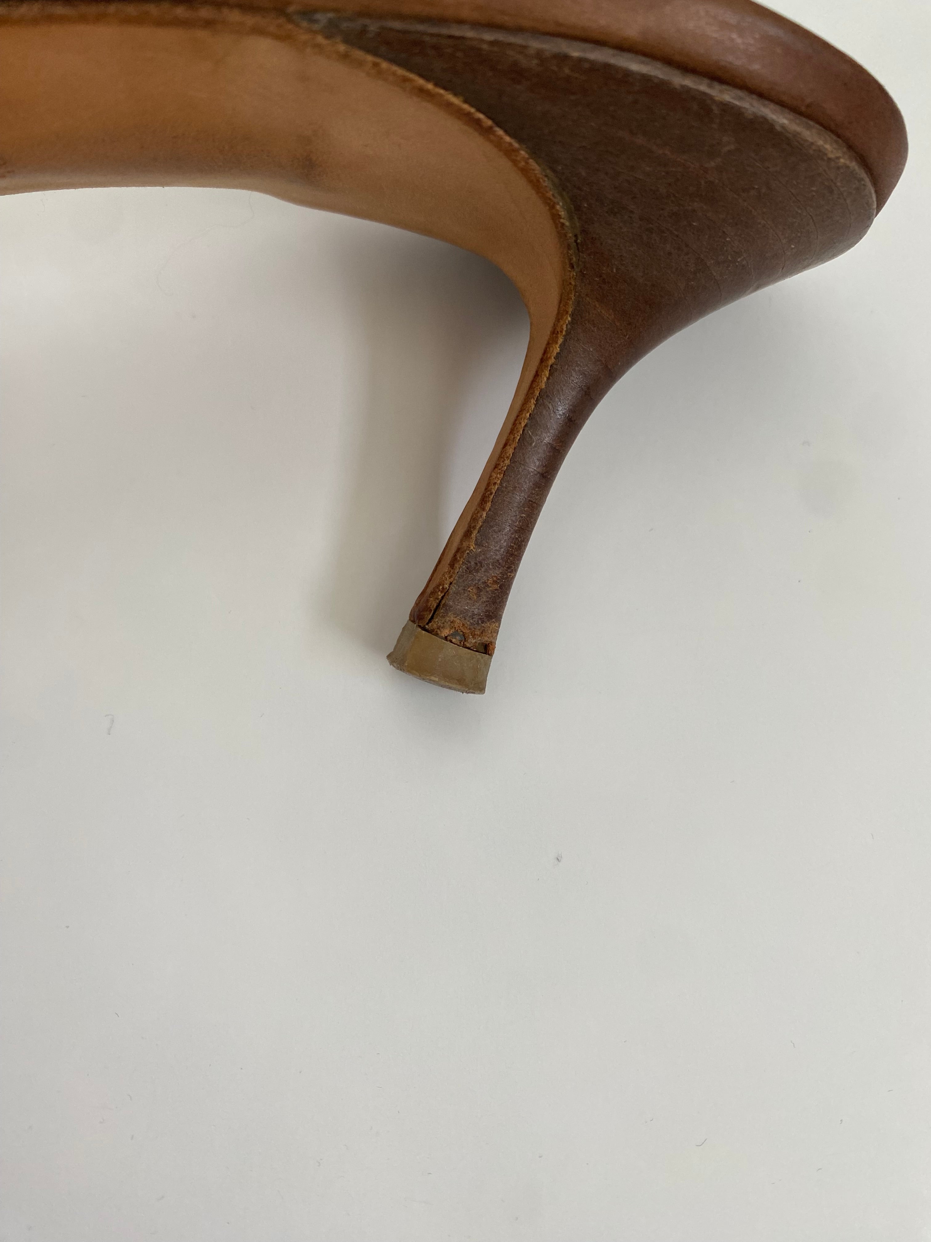 Jimmy Choo Brown Kitten Heel Mule EU 40 | US 10
