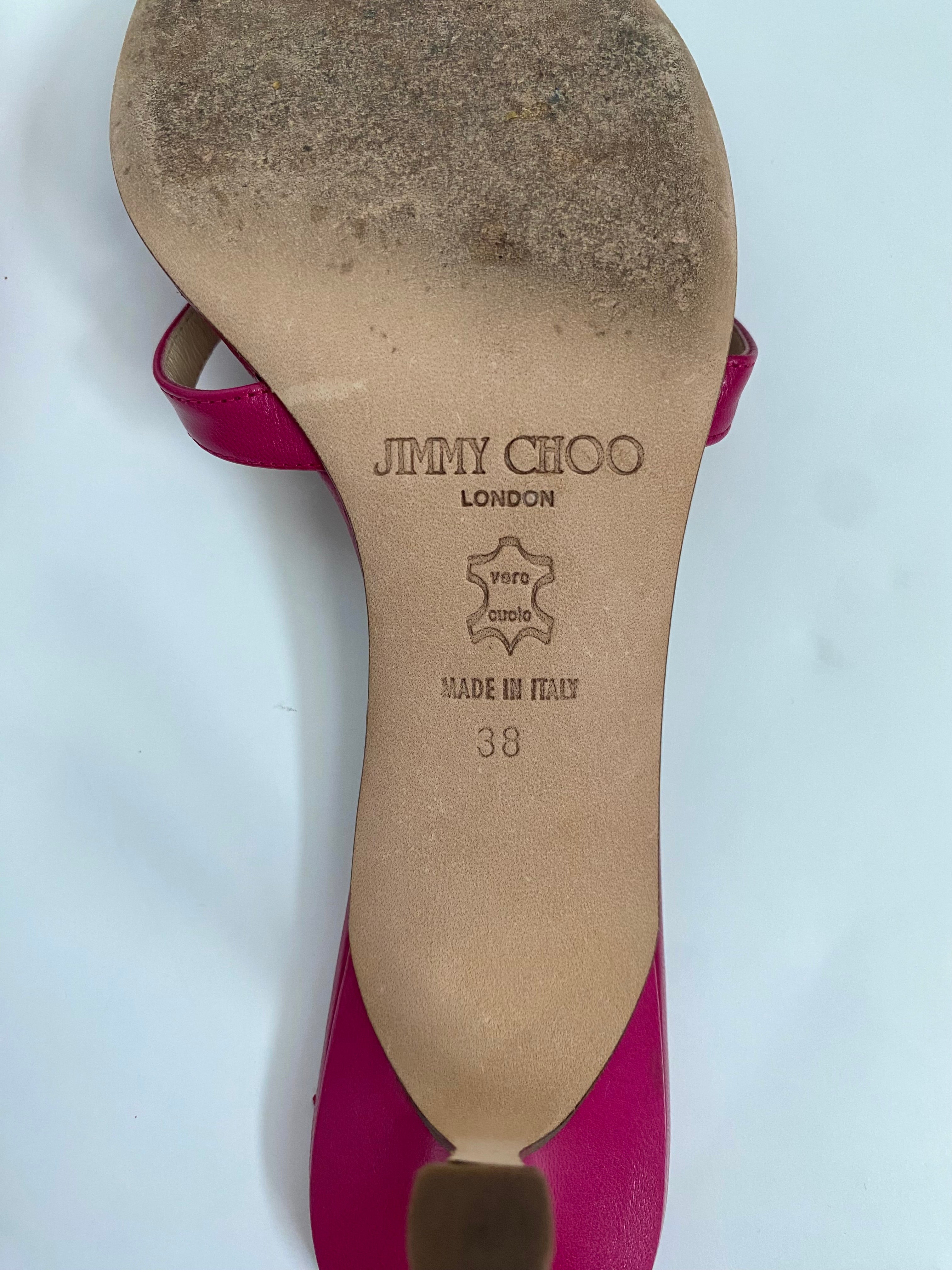 Jimmy Choo Magenta/Fuschia Kitten Heel Mule EU 38 | US 8