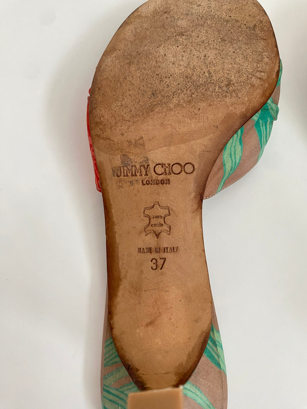 Jimmy Choo Brown Tropical Floral Kitten Heel EU 37 | US 7