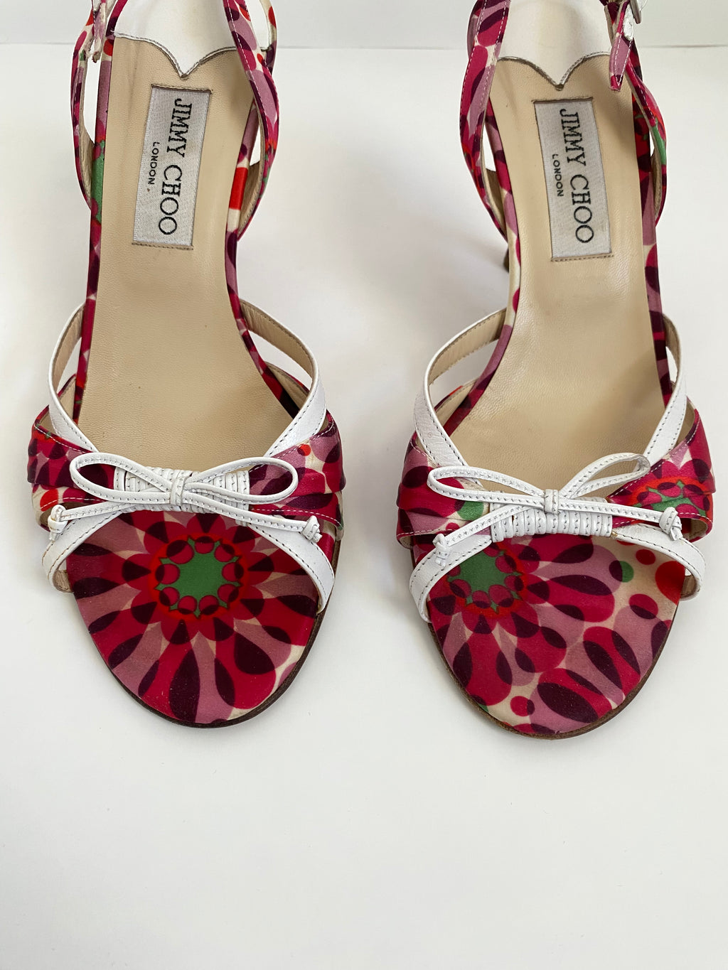 Jimmy Choo Pink Floral Satin Heel EU 38.5 | US 8.5