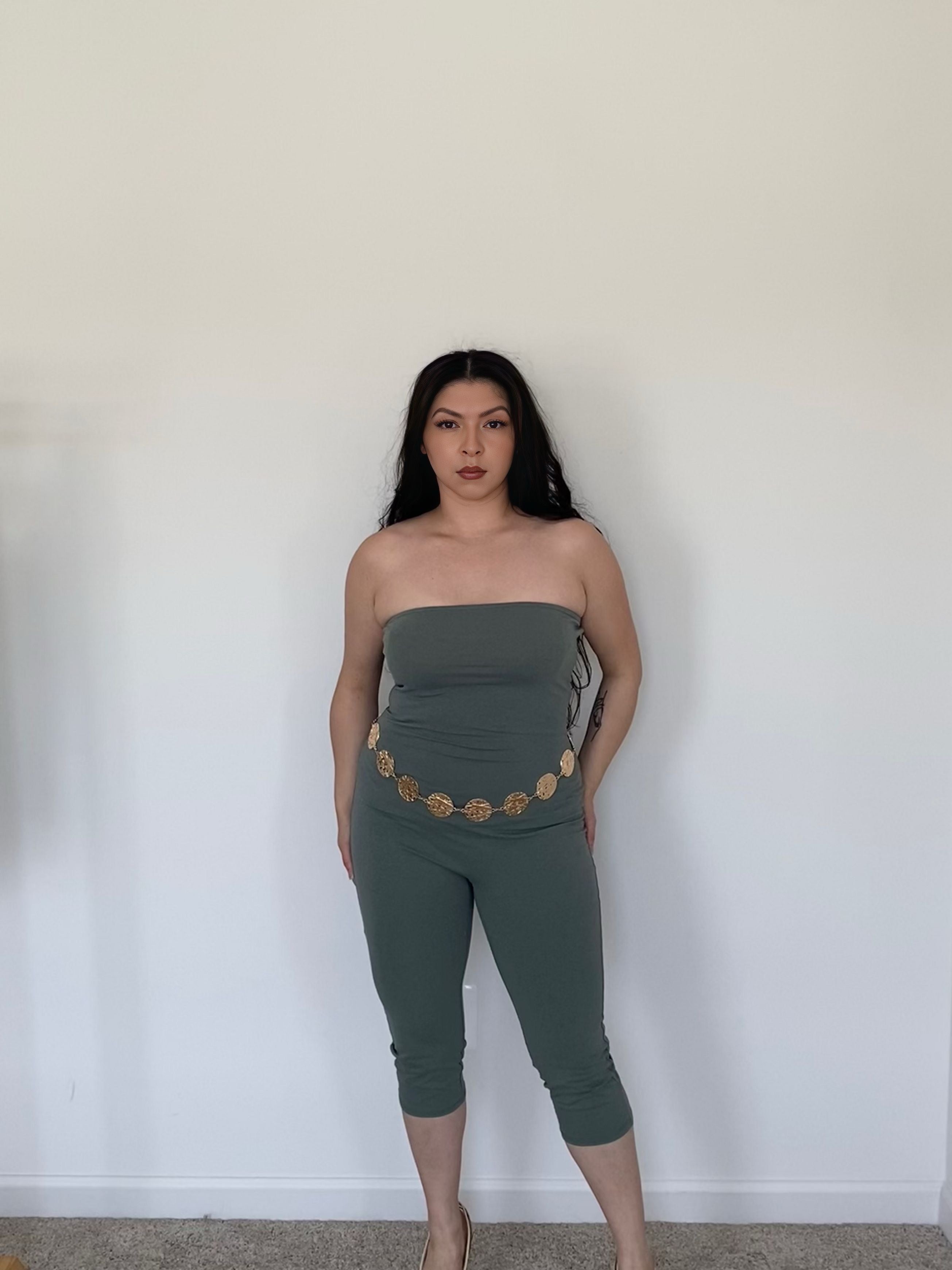 Jade Strapless Capri Catsuit