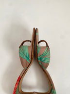 Jimmy Choo Brown Tropical Floral Kitten Heel EU 37 | US 7