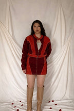 Scarlet Patchwork Mini Skirt