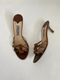 Jimmy Choo Brown Kitten Heel Mule EU 40 | US 10
