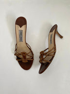Jimmy Choo Brown Kitten Heel Mule EU 40 | US 10