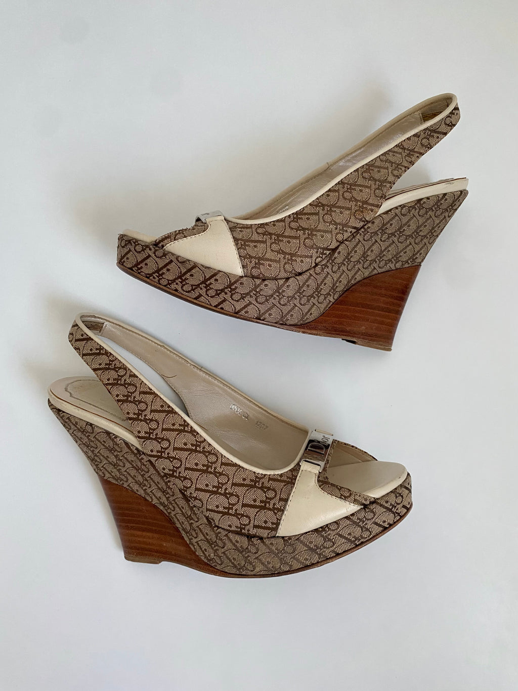 Christian Dior Trotter Slingback Wedge | US 5.5/ EU 35.5