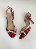 Jimmy Choo Pink Floral Satin Heel EU 38.5 | US 8.5