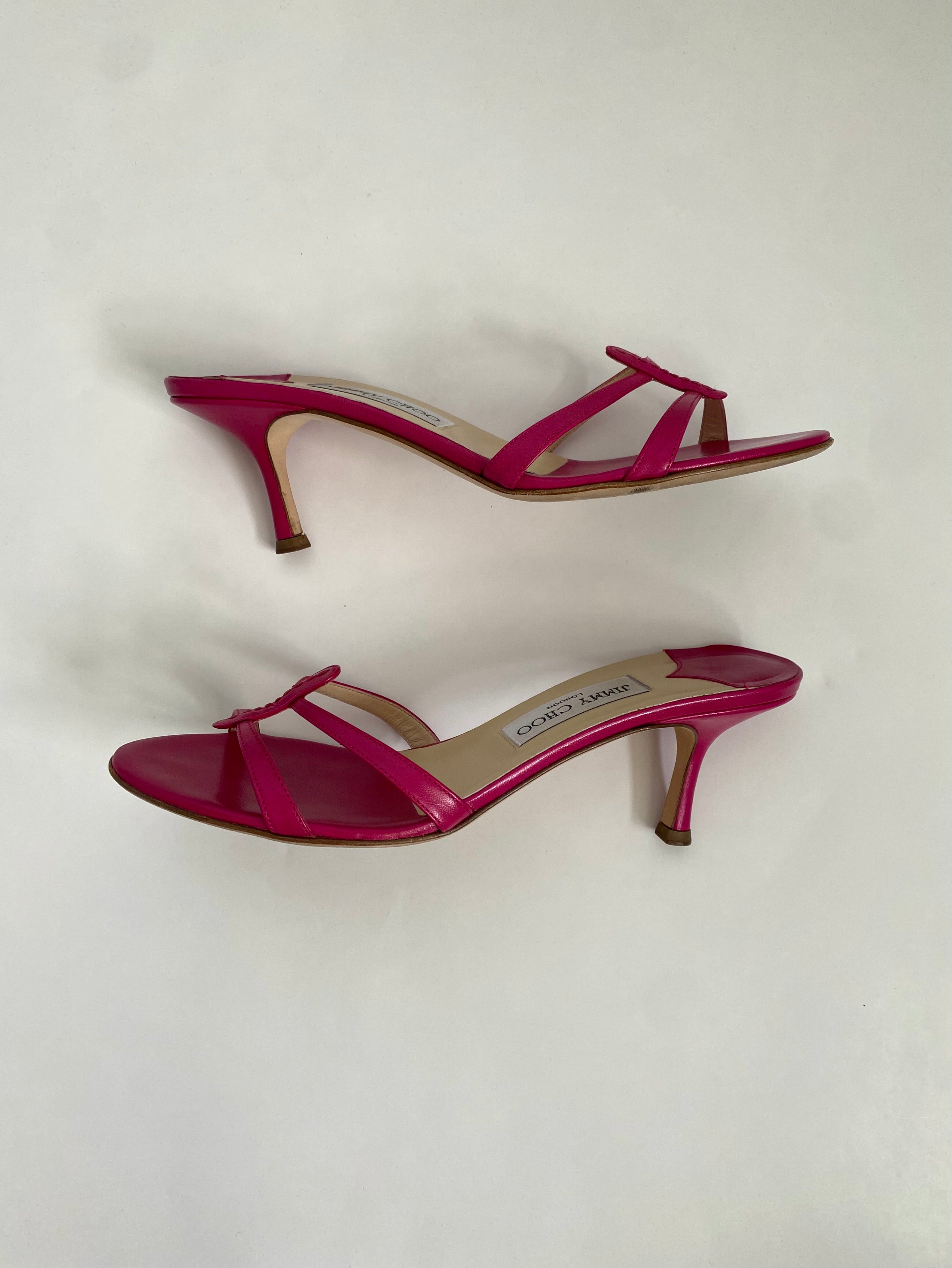 Jimmy Choo Magenta/Fuschia Kitten Heel Mule EU 38 | US 8