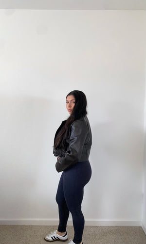 Espresso Cropped Leather Jacket