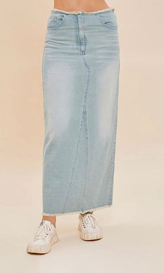 Brea Washed Denim Maxi