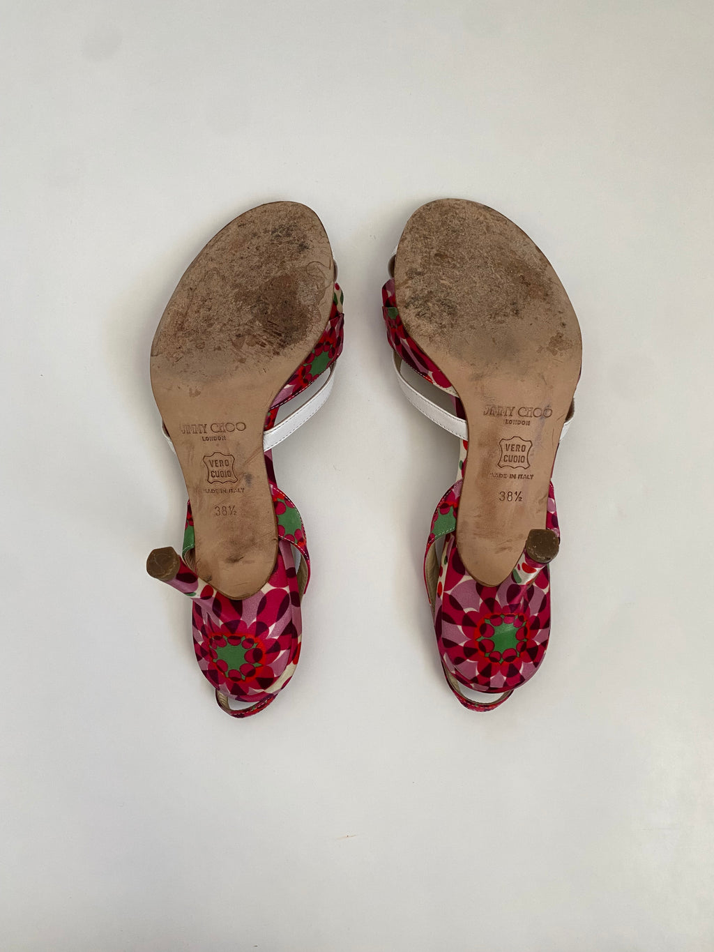 Jimmy Choo Pink Floral Satin Heel EU 38.5 | US 8.5