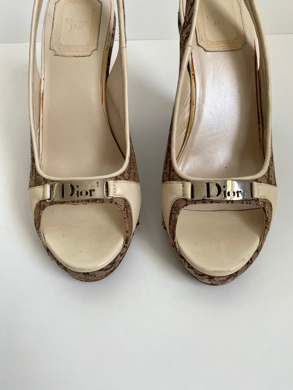 Christian Dior Trotter Slingback Wedge | US 5.5/ EU 35.5