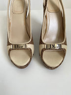 Christian Dior Trotter Slingback Wedge | US 5.5/ EU 35.5