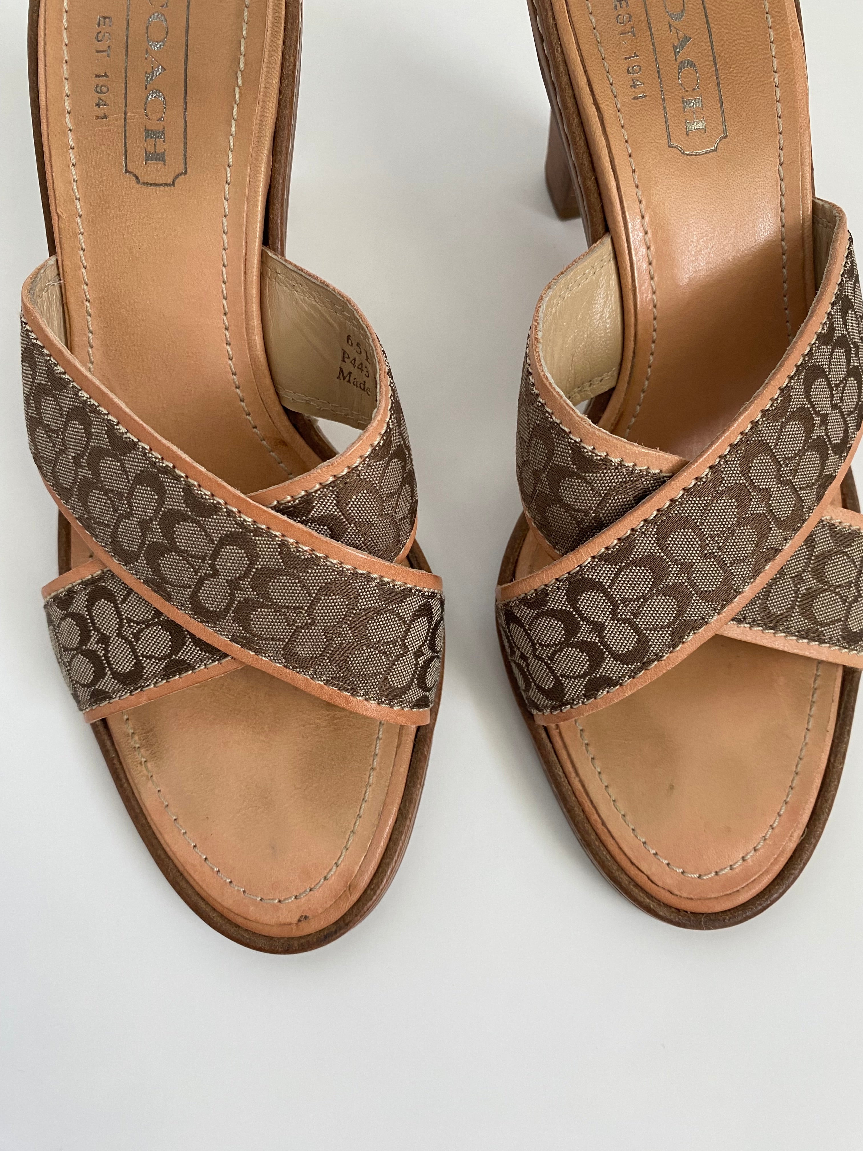 Coach Dede Mini Logo Heeled Mule | US 6.5