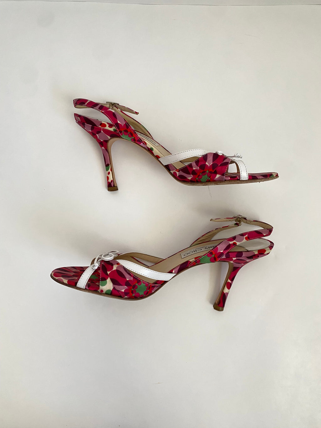Jimmy Choo Pink Floral Satin Heel EU 38.5 | US 8.5