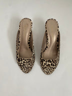 Pelle Moda Leopard Print Kitten Heel Mule US 6