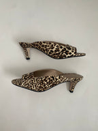Pelle Moda Leopard Print Kitten Heel Mule US 6