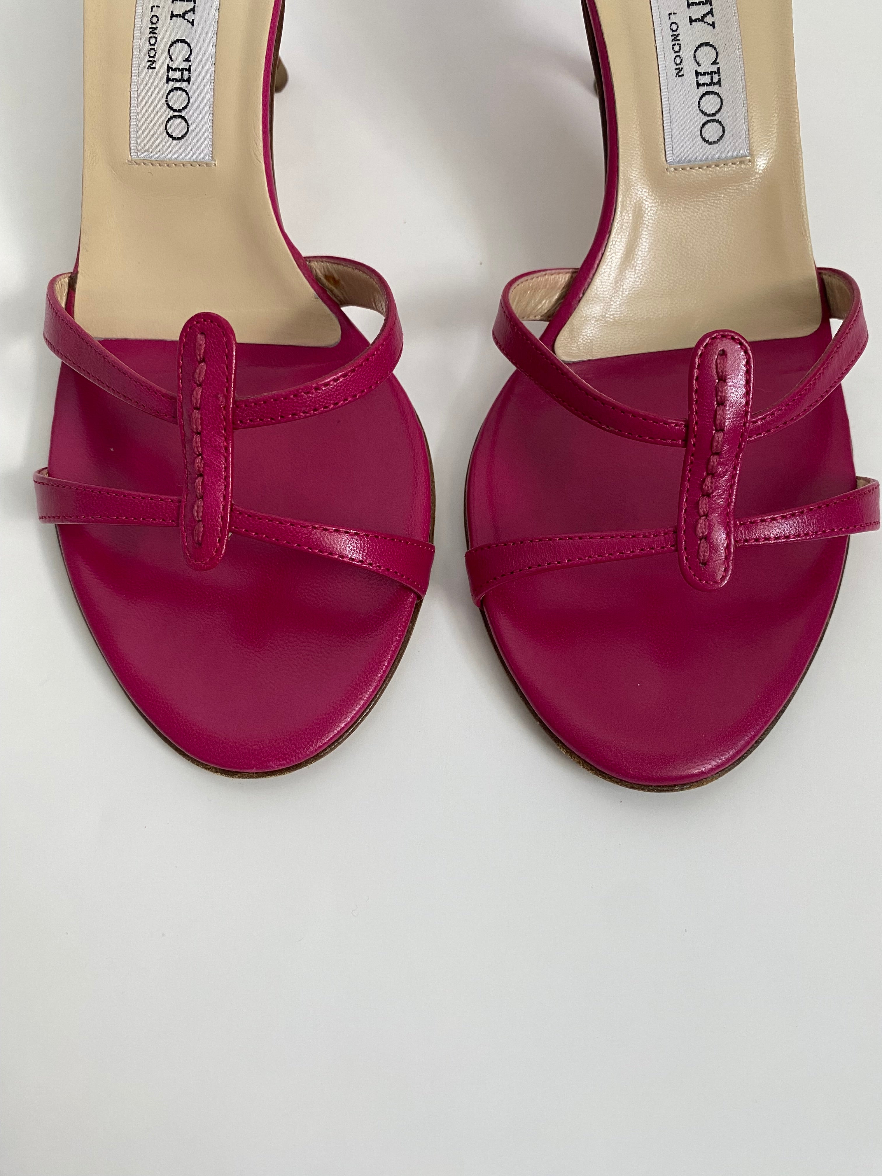 Jimmy Choo Magenta/Fuschia Kitten Heel Mule EU 38 | US 8