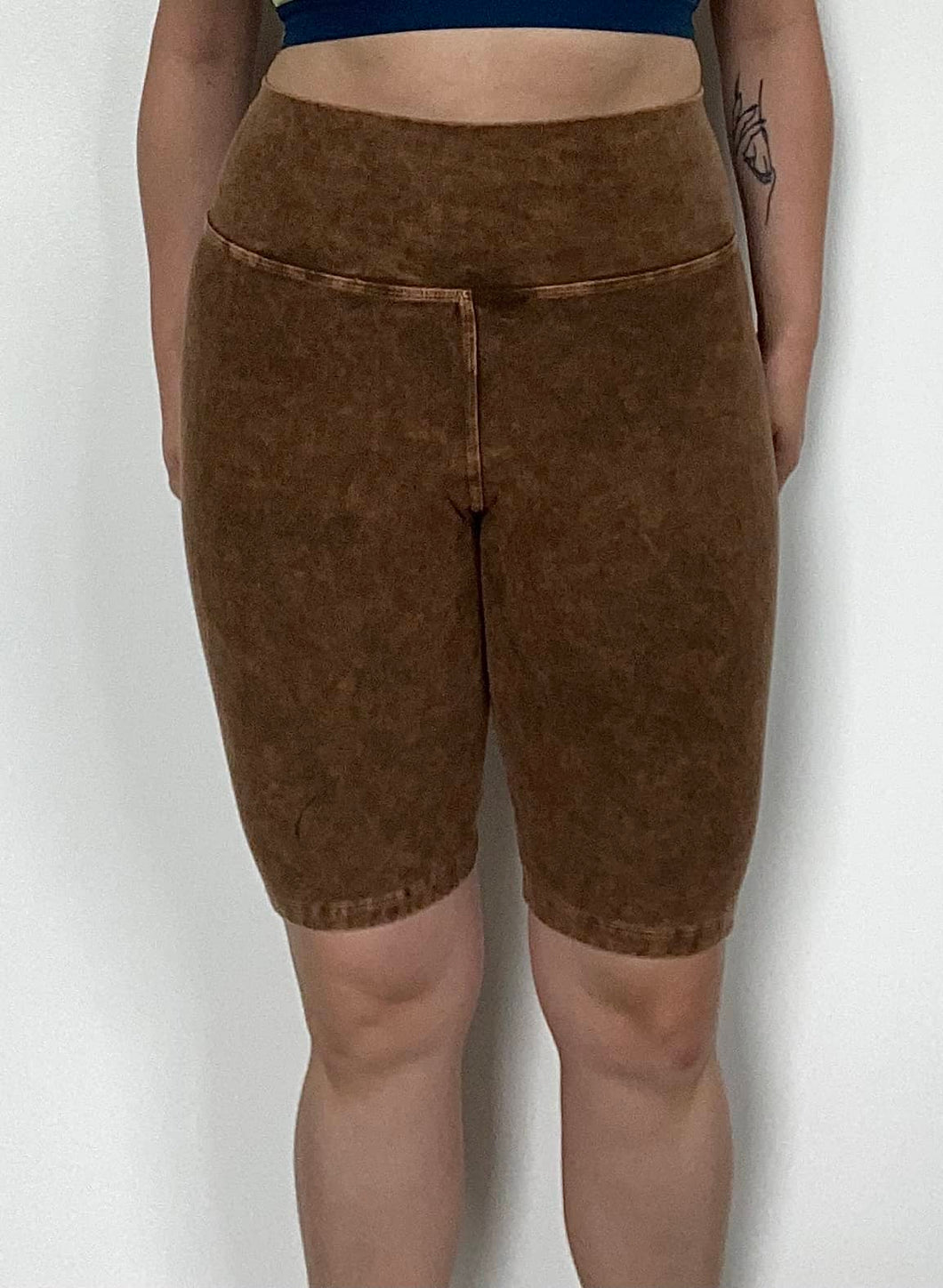 Mineral Wash Biker Shorts